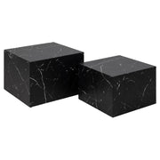 Dice Dadi Designer Coffee Table Set In Black Marble Large Square Display Units